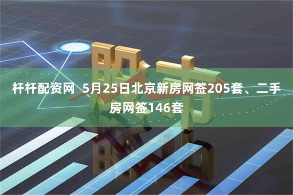 杆杆配资网  5月25日北京新房网签205套、二手房网签146套