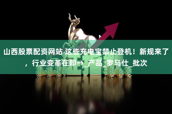 山西股票配资网站 这些充电宝禁止登机！新规来了，行业变革在即→_产品_罗马仕_批次